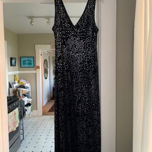 Vintage Anna Sui sequin evening dress, mid-calf length